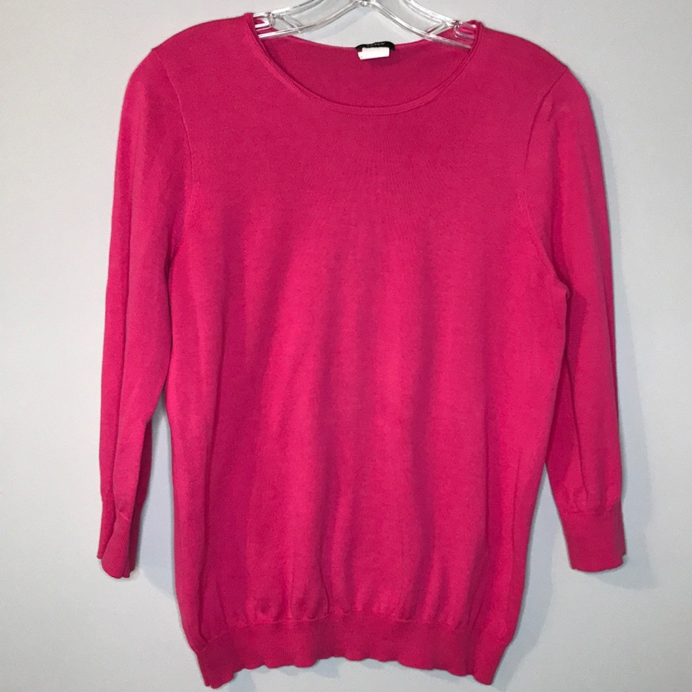 J. Crew pink mid sleeve sweater